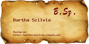 Bartha Szilvia névjegykártya