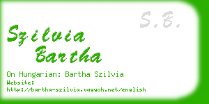 szilvia bartha business card
